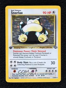 Snorlax Holo 1st Ed. Pokemon Jungle #11 1999 READ - Image 1