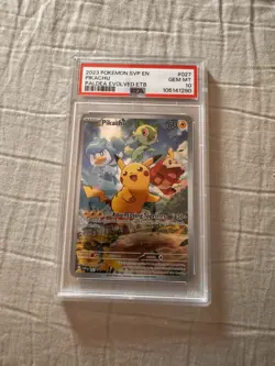 Pokemon 2023 Pikachu #027 Paldea Evolved Elite Trainer Box Promo GEM MINT PSA 10 - Image 1