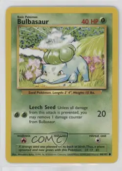 Bulbasaur 1999-2000 Printing Pokemon Base Set #44 1999 - Image 1