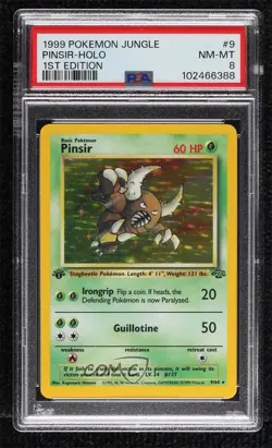 Pinsir Holo 1st Ed. Pokemon Jungle PSA 8 1999 - Image 1