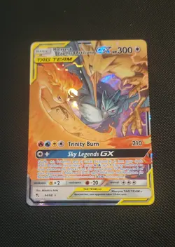 Pokemon TCG Moltres & Zapdos & Articuno GX TAG TEAM S&M: Hidden Fates 44/68 Holo - Image 1