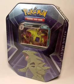 Pokemon TCG: Tyranitar Triple Whammy Collectors Tin (3 Card Packs) New Free Ship - Image 1