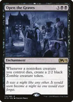 OPEN THE GRAVES CORE 2019 MTG MAGIC ENCHANTMENT RARE - Image 1