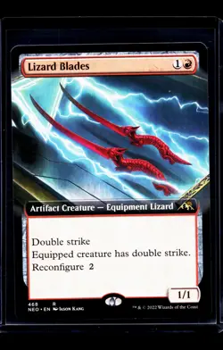 2022 MTG Magic the Gathering NEO Neon Dynasty Extended Art #468 Lizard Blades - Image 1