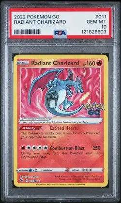 Pokemon Radiant Charizard Pokemon GO 011/078 PSA 10 Gem Mint - Image 1