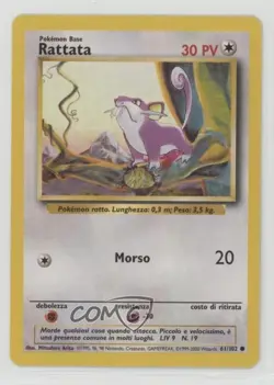 Rattata Italian Pokemon Base Set #61 1999 - Image 1