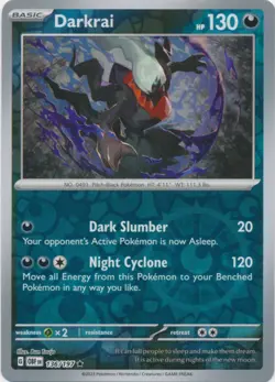 Lightly Played, English Pokemon Reverse Holo Darkrai - 136/197 - Rare - Reverse - Image 1