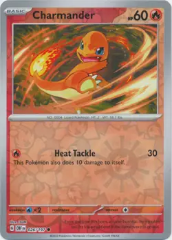 Lightly Played, English Pokemon Reverse Holo Charmander - 026/197 - Common - Rev - Image 1