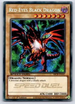 Yugioh! Red-Eyes Black Dragon SBCB-EN167 Secret Rare 1st Edition LP - Image 1