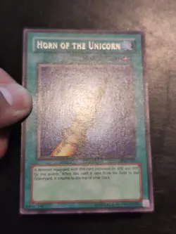 Yu-Gi-Oh! RARE CARD HORN OF THE UNICORN MRL-054 1996 VINTAGE PRINT VLP - Image 2