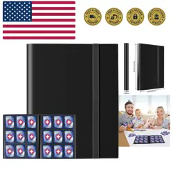 Trading Card Binder, 9 Pockets Card Album Folder, 360 Side Loading Pocket Bin... - Image 1