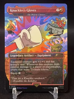 Knuckle's Gloves - RAINBOW FOIL - MTG Secret Lair x Sonic - NM Card - Image 1