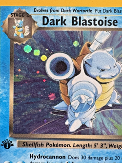 1st Edition Dark Blastoise 3/82 Team Rocket Pokemon Card Holo Foil Rare MP - Image 3