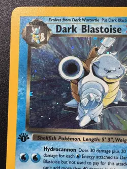 1st Edition Dark Blastoise 3/82 Team Rocket Pokemon Card Holo Foil Rare MP - Image 4