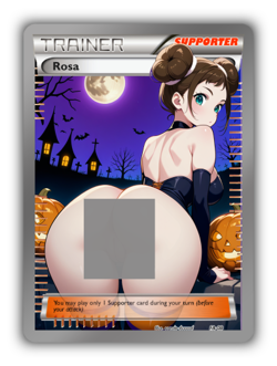 Rosa Trading Card - Sexy Adult Anime Waifu Custom Trainer Halloween | Gengar - Image 1