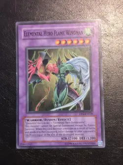 Yu-Gi-Oh! SUPER RARE HOLO CARD ELEMENTAL HERO FLAME WINGMAN DP1-EN10 VLP - Image 1