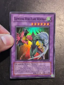 Yu-Gi-Oh! SUPER RARE HOLO CARD ELEMENTAL HERO FLAME WINGMAN DP1-EN10 VLP - Image 3