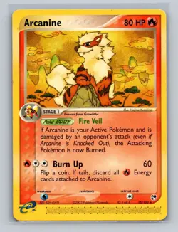 Arcanine EX Sandstorm 15/100 Regular Rare Pokemon Card - Scratch MP - Image 1