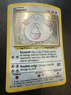 Pokemon TCG Base Set Chansey Holo Card 1995 3/102 Heavy play - Image 1