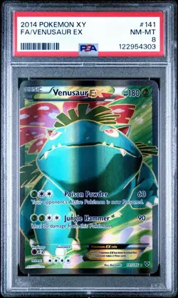 VENUSAUR EX 141/146 PSA 8 XY BASE SET POKEMON CARD HOLO ENGLISH - Image 1