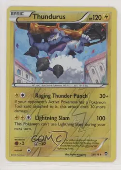 Thundurus Reverse Foil Pokemon XY Furious Fists #33 - Image 1