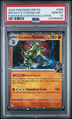 PSA 10 Team Rockets Tyranitar Destined Rivals Pokemon Center Promo Card 096/182 - Image 1