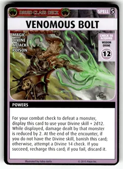 2015 Paizo Pathfinder Adventure Game Card Spell - Venomous Bolt - Image 1