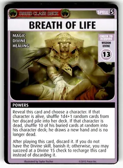 2015 Paizo Pathfinder Adventure Game Card Spell - Breath of Life - Image 1