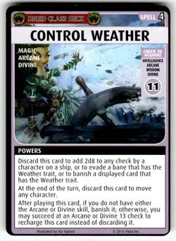 2015 Paizo Pathfinder Adventure Game Card Spell - Control Weather - Image 1