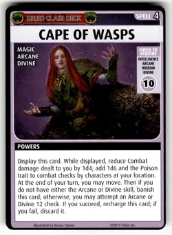 2015 Paizo Pathfinder Adventure Game Card Spell - Cape of Wasps - Image 1