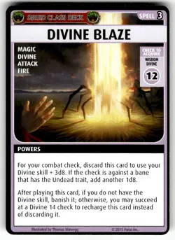2015 Paizo Pathfinder Adventure Game Card Spell - Devine Blast - Image 1