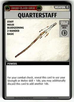 2015 Paizo Pathfinder Adventure Game Card Weapon - Quarter Staff - Image 1