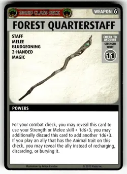 2015 Paizo Pathfinder Adventure Game Card Weapon - Forest Quarter Staff - Image 1