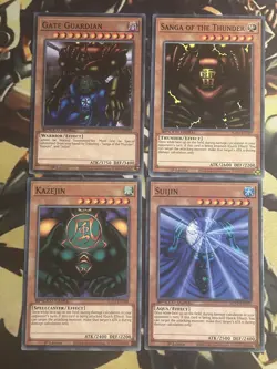Yugioh: Gate Guardian 4 Card Set! Sanga + Suijin + Kazejin - 1st Edition NM - Image 1