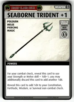 2015 Paizo Pathfinder Adventure Game Card Weapon - Seaborne Trident +1 - Image 1