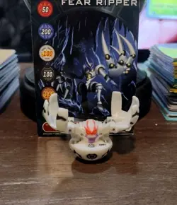 Bakugan B1 Pearl Darkus Fear Ripper 390G White Battle Brawlers W/ Card READ!!! - Image 1