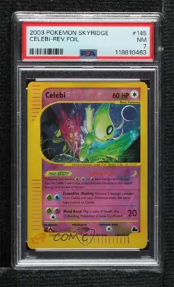 Celebi Reverse Foil Pokemon e-Card Series Skyridge PSA 7 2003 - Image 1