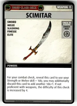 2015 Paizo Pathfinder Adventure Game Card Weapon - Scimitar - Image 1