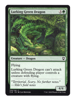 MTG-Lurking Green Dragon-Battle for Baldur's Gate-239-Near Mint-NonFoil - Image 1