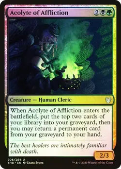 Acolyte of Affliction Theros Beyond Death MTG MAGIC RARE HUMAN CLERIC FOIL - Image 1