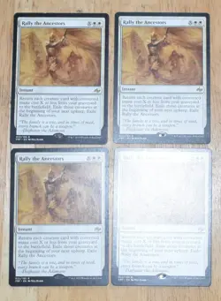 MTG 4x White Rare Instant Rally The Ancestors - Image 2