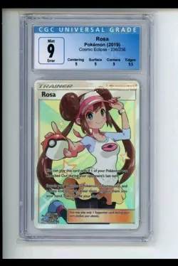 2019 Pokemon Cosmic Eclipse Rosa 236/236 FA Trainer ERROR Insufficient Ink CGC 9 - Image 1