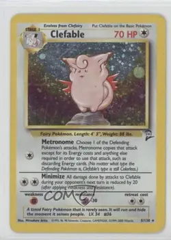 Clefable Holo Pokemon Base Set 2 #5 2000 READ - Image 1