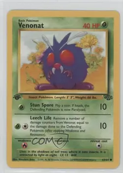 Venonat 1st Ed. Pokemon Jungle #63 1999 READ - Image 1