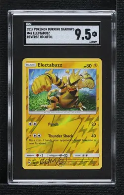 Electabuzz Reverse Foil Pokemon Sun & Moon Burning Shadows SGC 9.5 Mint+ - Image 1