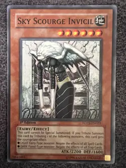 Yugioh Sky Scourge Invicil FOTB-EN023 Super Rare 1st Edition Near Mint - Image 1