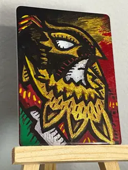 Pokemon Mega Hawlucha Custom Painted Card By Mendiolla 1/1 - Image 1