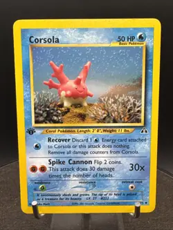 Corsola 37/75 Neo Discovery 1st Edition Pokemon Card Uncommon 2001 WotC Vintage - Image 3