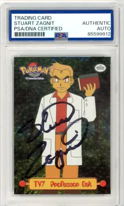 PSA Stuart Zagnit Signed Professor Oak Cardass Topps Pokemon Card 1999 - Image 1