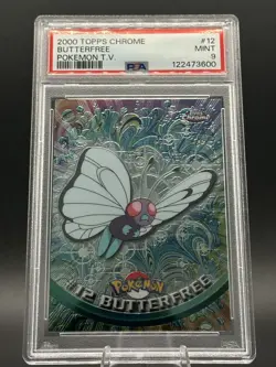 Butterfree #12 - 2000 Topps Chrome Pokemon TV Card - PSA 9 Mint - Image 1